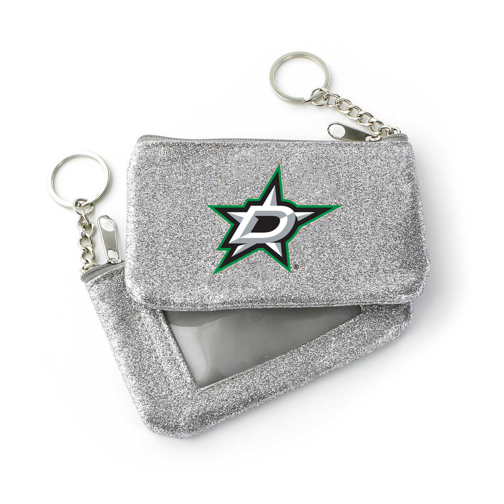 WHOLESALE DALLAS STARS (SILVER) SPARKLE COIN PURSE (OC)