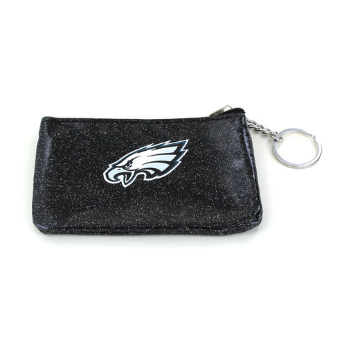WHOLESALE PHILADELPHIA EAGLES (BLACK) SPARKLE COIN PURSE (OC)