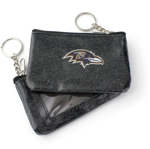 WHOLESALE BALTIMORE RAVENS (BLACK) SPARKLE COIN PURSE (OC)