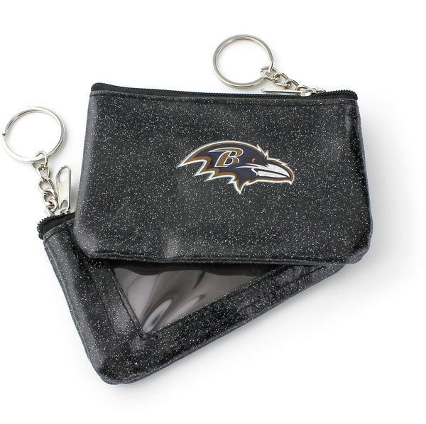 WHOLESALE BALTIMORE RAVENS (BLACK) SPARKLE COIN PURSE (OC)