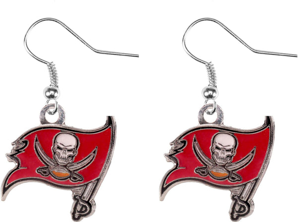 WHOLESALE TAMPA BAY BUCCANEERS LOGO DANGLER EARRINGS