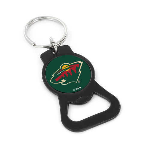 WHOLESALE MINNESOTA WILD (BLACK) BOTTLE OPENER KEYCHAIN
