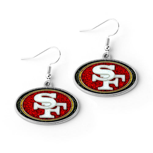 WHOLESALE SAN FRANCISCO 49ERS GLITTER DAZZLE EARRINGS