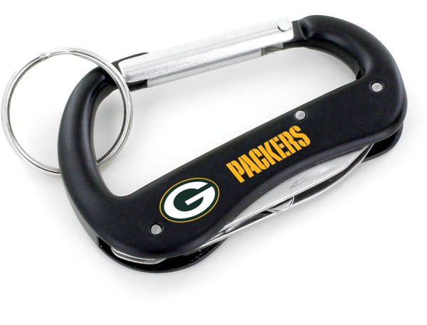 WHOLESALE GREEN BAY PACKERS CARABINER MULTI TOOL KEYCHAIN (SP)