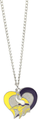 WHOLESALE MINNESOTA VIKINGS SWIRL HEART NECKLACE