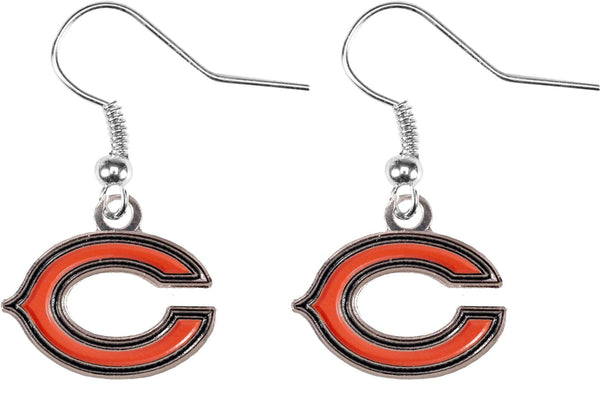 WHOLESALE CHICAGO BEARS LOGO DANGLER EARRINGS