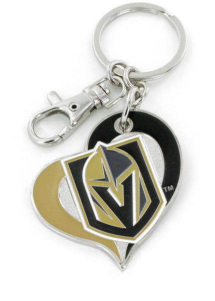 WHOLESALE LAS VEGAS GOLDEN KNIGHTS SWIRL HEART KEYCHAIN