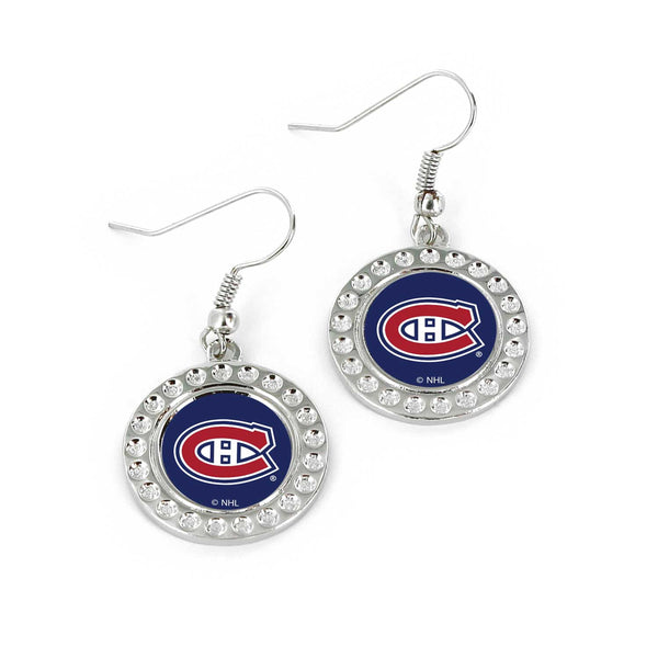 WHOLESALE MONTREAL CANADIENS DIMPLE EARRINGS (FJ-1080)