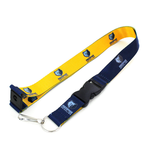 WHOLESALE MEMPHIS GRIZZLIES (BLUE/YELLOW) REVERSIBLE LANYARD