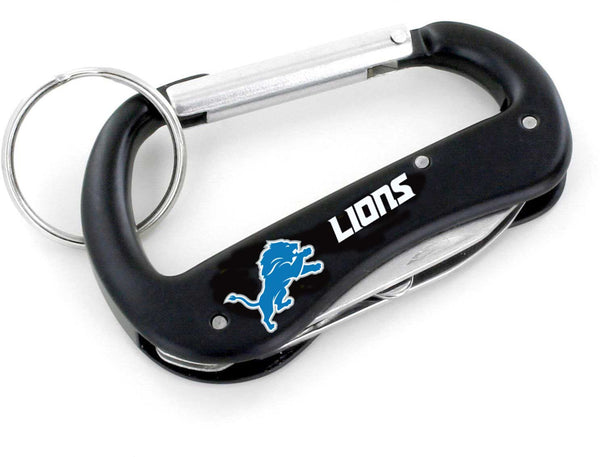 WHOLESALE DETROIT LIONS CARABINER MULTI TOOL KEYCHAIN (SP)