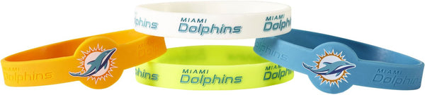 WHOLESALE MIAMI DOLPHINS SILICONE BRACELET (4-PACK)