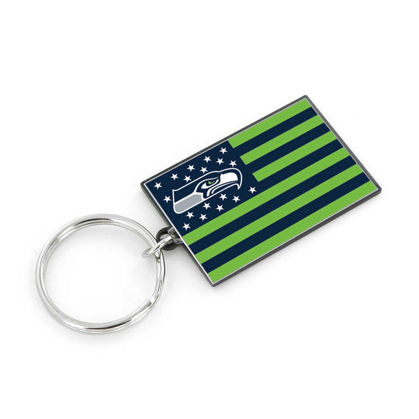 SEATTLE SEAHAWKS AMERICANA FLAG KEYCHAIN