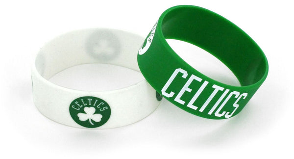 WHOLESALE BOSTON CELTICS WIDE BRACELETS (2-PACK)