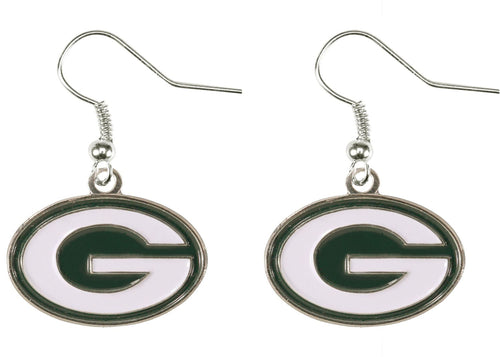 WHOLESALE GREEN BAY PACKERS LOGO DANGLER EARRINGS