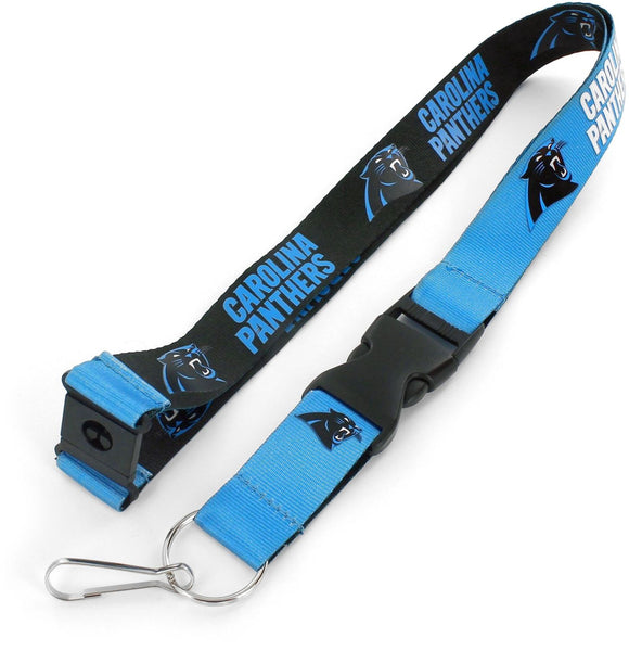 CAROLINA PANTHERS (BLACK/BLUE) REVERSIBLE LANYARD