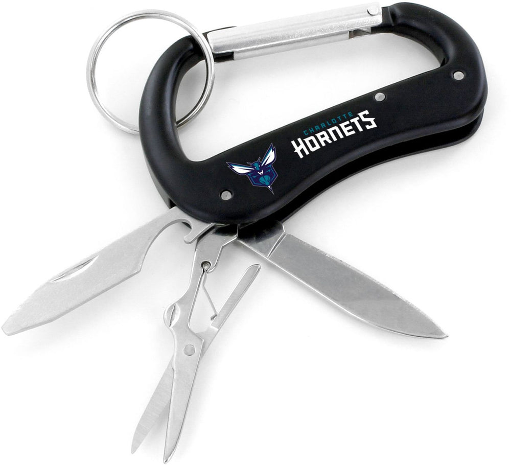 WHOLESALE CHARLOTTE HORNETS CARABINER MULTI TOOL KEYCHAIN (SP)