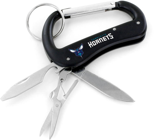 WHOLESALE CHARLOTTE HORNETS CARABINER MULTI TOOL KEYCHAIN (SP)