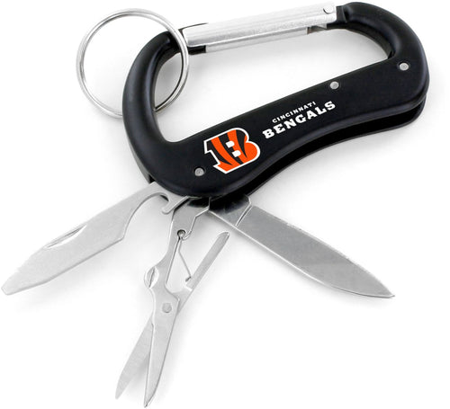 WHOLESALE CINCINNATI BENGALS CARABINER MULTI TOOL KEYCHAIN (SP)