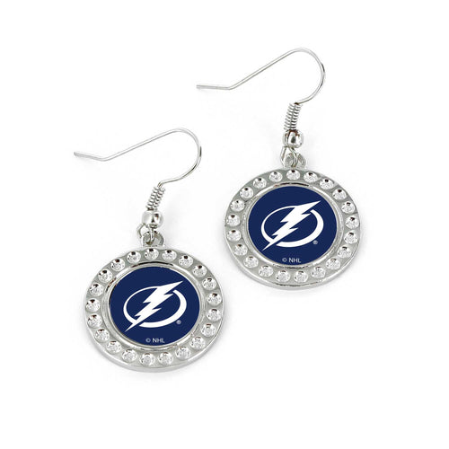 WHOLESALE TAMPA BAY LIGHTNING DIMPLE EARRINGS (FJ-1080)