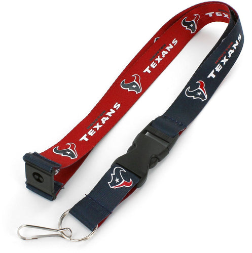 WHOLESALE HOUSTON TEXANS (BLUE/ RED) REVERSIBLE LANYARD