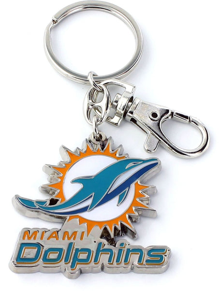 WHOLESALE MIAMI DOLPHINS TEAM LOGO HEAVYWEIGHT KEYCHAIN