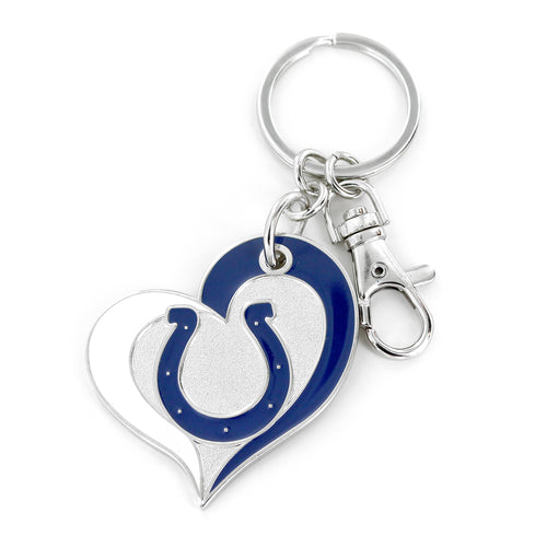 WHOLESALE INDIANAPOLIS COLTS SWIRL HEART KEYCHAIN
