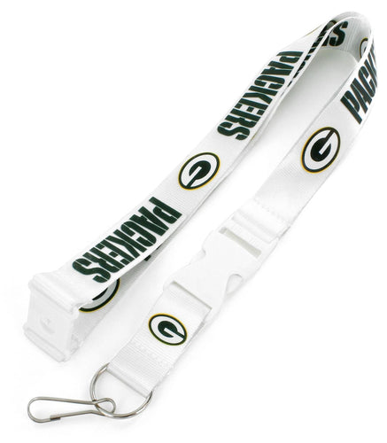 WHOLESALE GREEN BAY PACKERS (WHITE W/WHT BUCKLE) TEAM LANYARD