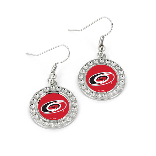 WHOLESALE CAROLINA HURRICANES DIMPLE EARRINGS (FJ-1080)
