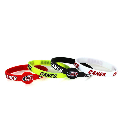 WHOLESALE CAROLINA HURRICANES SILICONE BRACELET 4-PACK