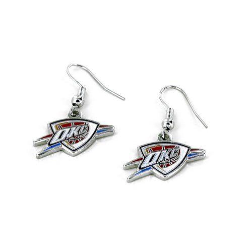 WHOLESALE OKLAHOMA CITY THUNDER LOGO DANGLER EARRINGS
