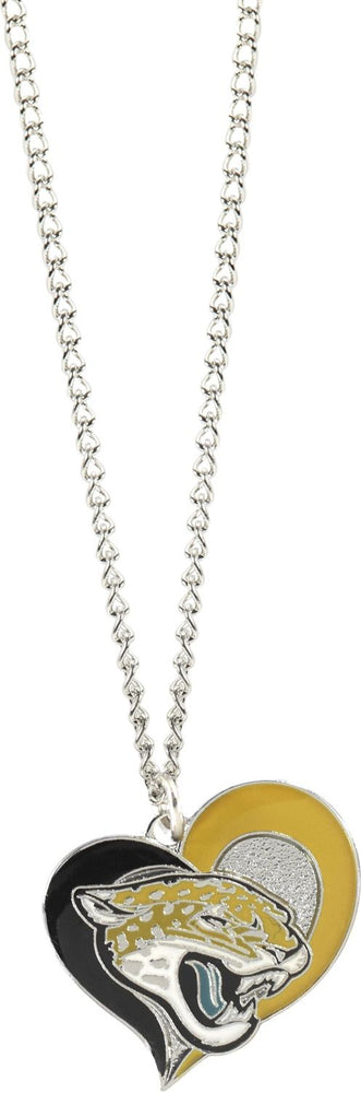WHOLESALE JACKSONVILLE JAGUARS SWIRL HEART NECKLACE