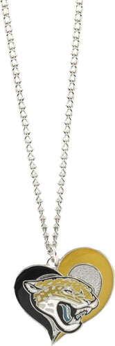 WHOLESALE JACKSONVILLE JAGUARS SWIRL HEART NECKLACE
