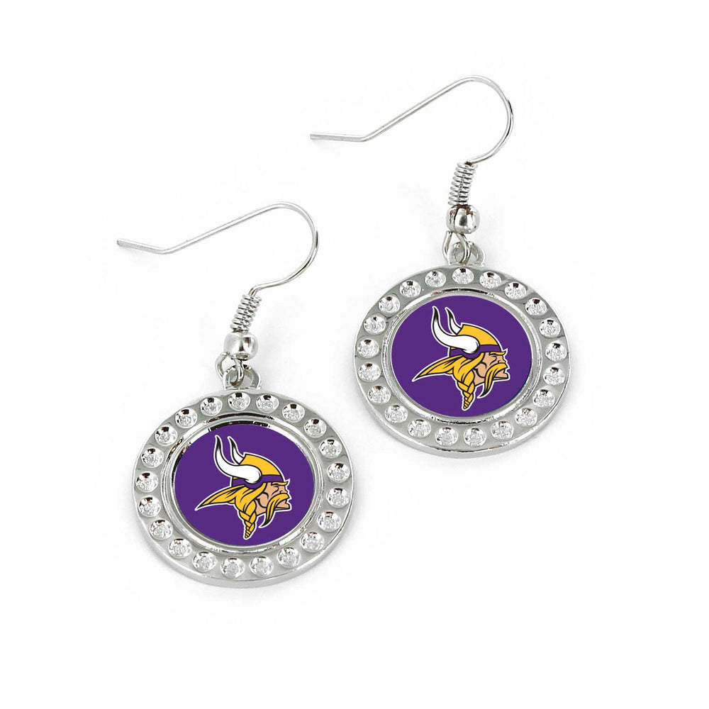 WHOLESALE MINNESOTA VIKINGS DIMPLE EARRINGS (FJ-1080)