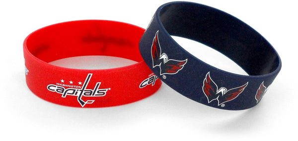 WHOLESALE WASHINGTON CAPITALS WIDE BRACELETS (2 PACK)