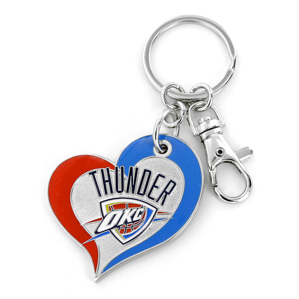 WHOLESALE OKLAHOMA CITY THUNDER SWIRL HEART KEYCHAIN