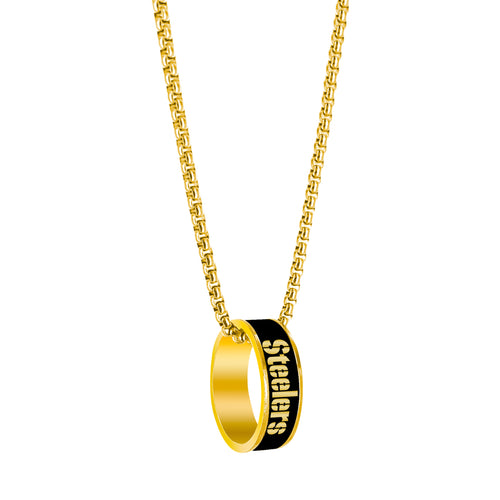 WHOLESALE PITTSBURGH STEELERS (GOLD) FASHION RING PENDANT NECKLACE