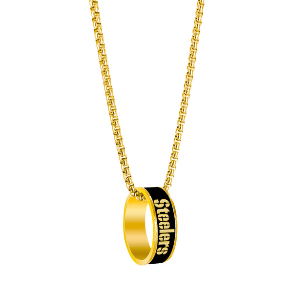 WHOLESALE PITTSBURGH STEELERS (GOLD) FASHION RING PENDANT NECKLACE
