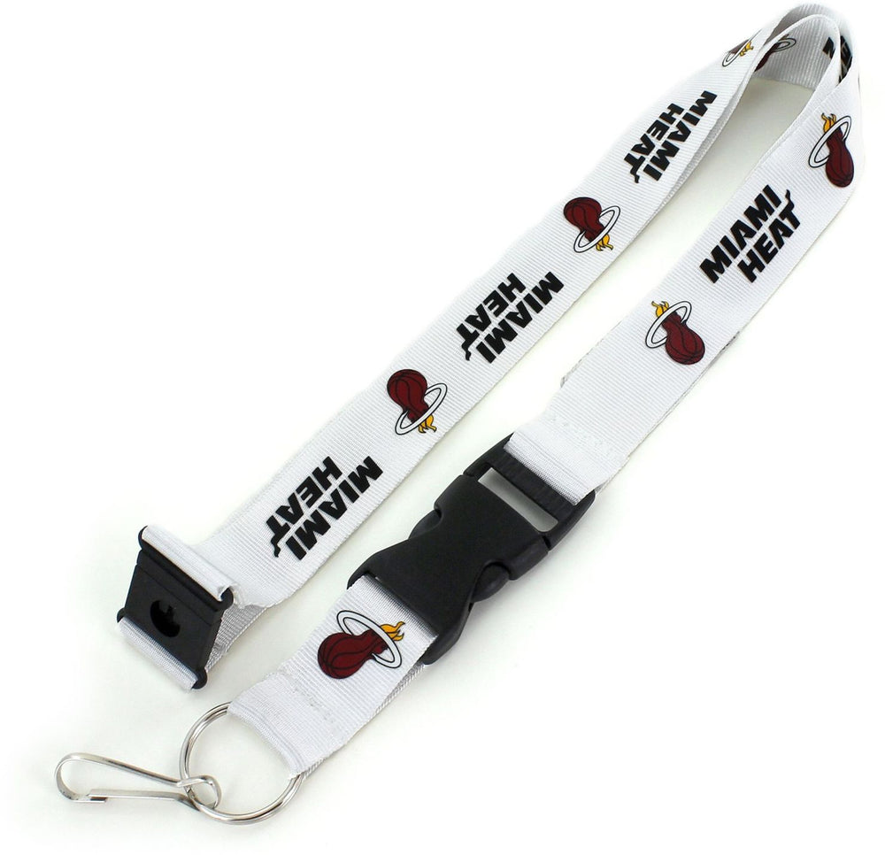 WHOLESALE MIAMI HEAT (WHITE W/WHT BUCKLE) TEAM LANYARD