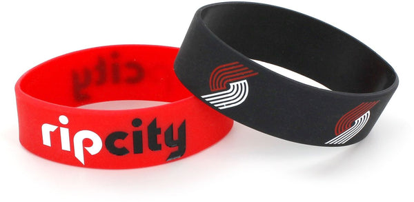 WHOLESALE PORTLAND TRAIL BLAZERS WIDE BRACELETS (2-PACK)