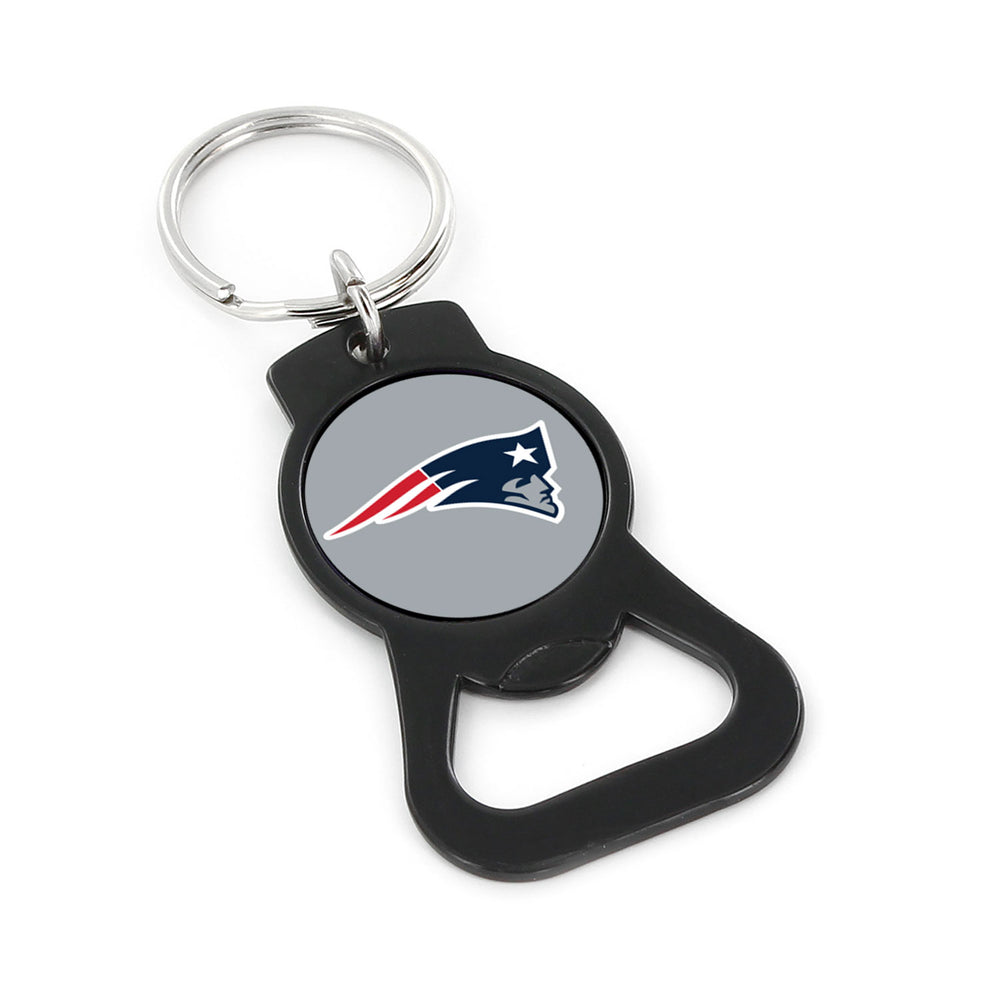 WHOLESALE NEW ENGLAND PATRIOTS (BLACK) BOTTLE OPENER KEYCHAIN