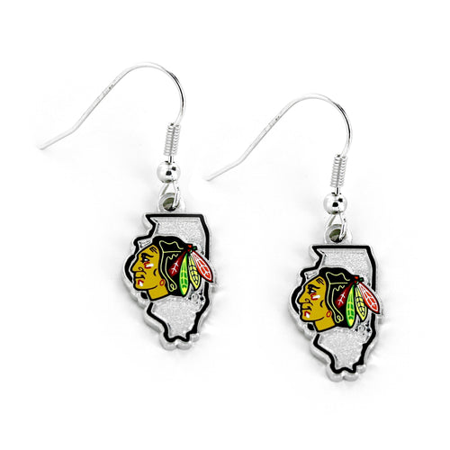 CHICAGO BLACKHAWKS - STATE DESIGN EARRINGS