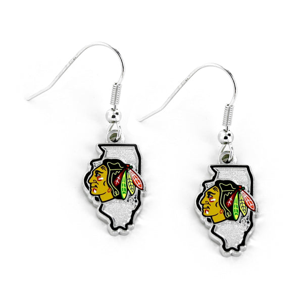 CHICAGO BLACKHAWKS - STATE DESIGN EARRINGS