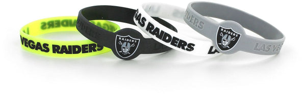 LAS VEGAS RAIDERS "LV" SILICONE BRACELET (4 PACK)