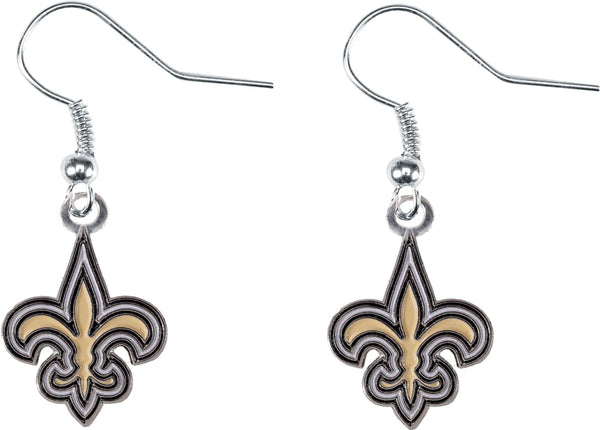 WHOLESALE NEW ORLEANS SAINTS LOGO DANGLER EARRINGS