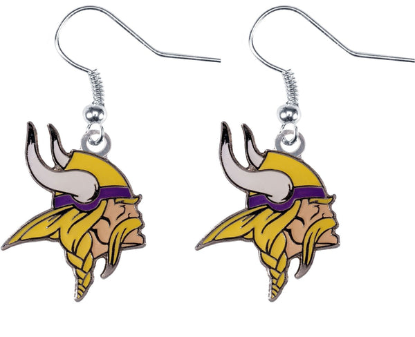 WHOLESALE MINNESOTA VIKINGS LOGO DANGLER EARRINGS