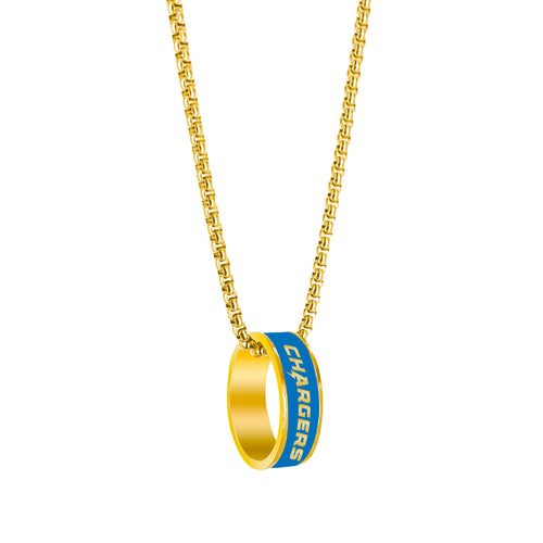 WHOLESALE LOS ANGELES CHARGERS (GOLD) FASHION RING PENDANT NECKLACE