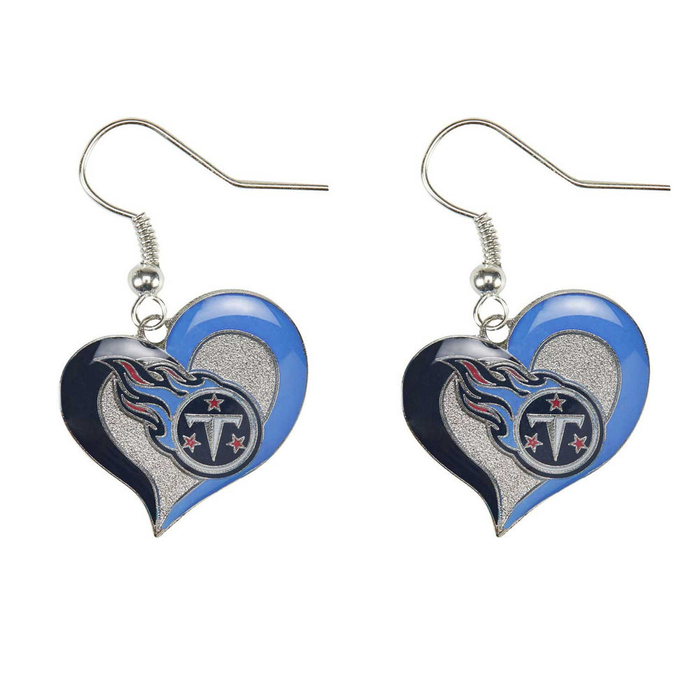 TENNESSEE TITANS SWIRL HEART EARRINGS