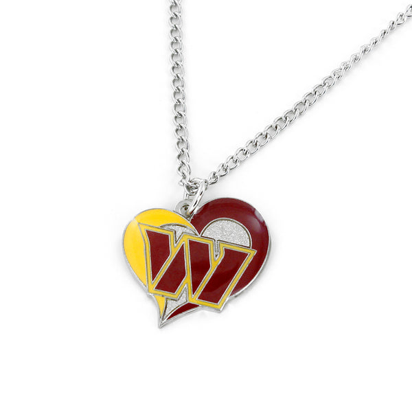 WHOLESALE WASHINGTON COMMANDERS SWIRL HEART PENDANT