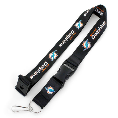 WHOLESALE MIAMI DOLPHINS (BLACK) TEAM LANYARD