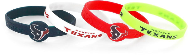 WHOLESALE HOUSTON TEXANS SILICONE BRACELET (4-PACK)